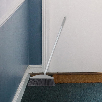 Abaodam Heavy Duty Long Handle Home and Outdoor Broom with Large Angle Head for Floor and Patio Cleaning, Household Indoor Sweeping Tool in Nordic Gray