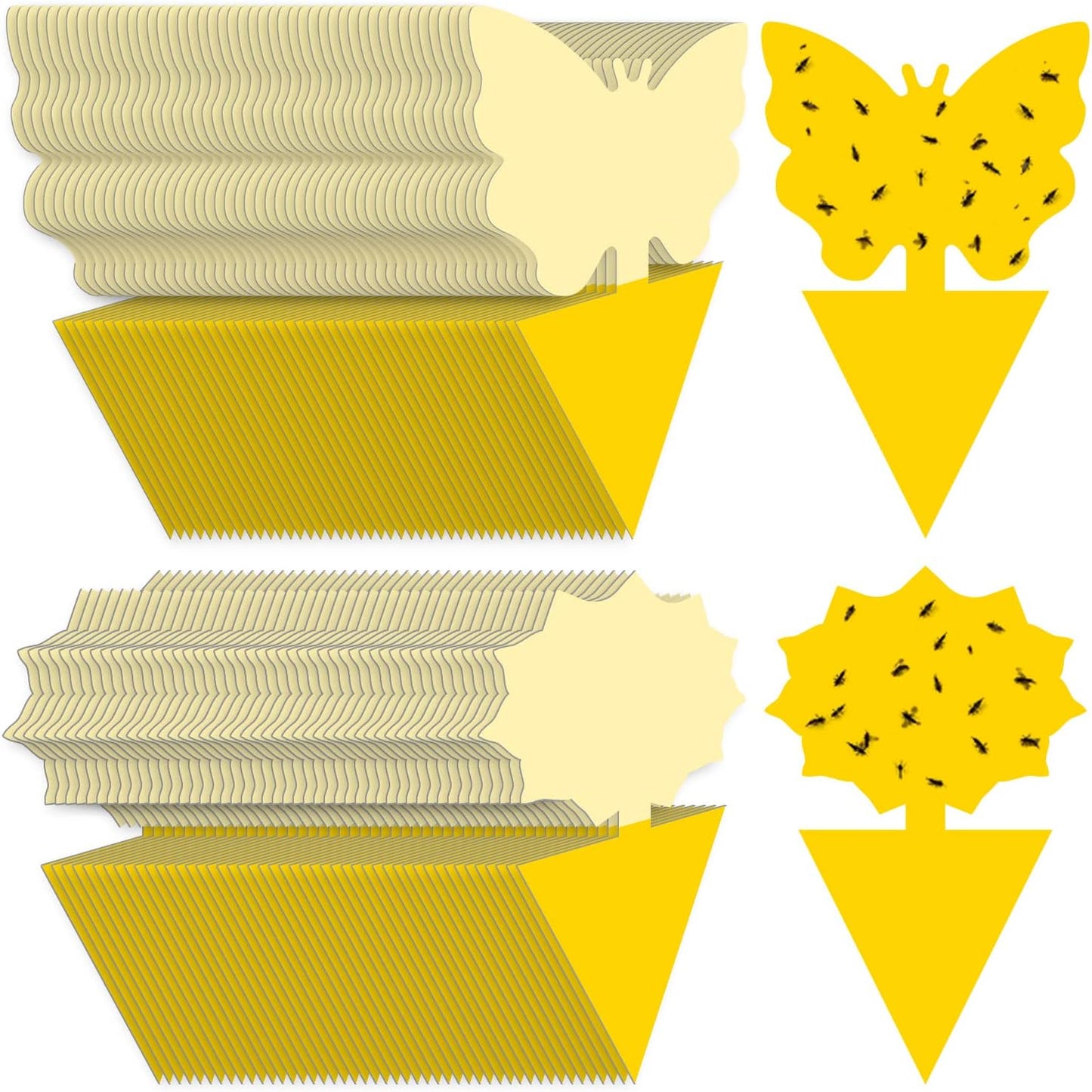 Fruit Fly Traps Indoor Fungus Gnat Trap 48PCS for Plants Yellow Houseplants Outdoor Use Insect Sticky