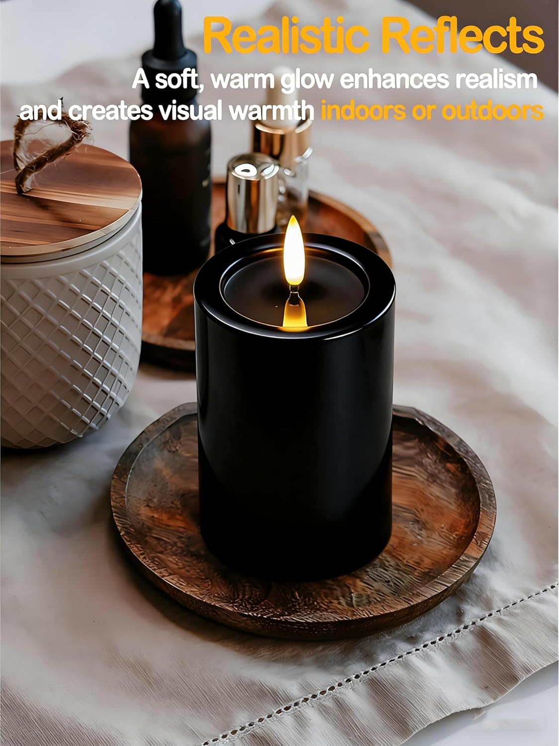 Gmnee 3"x6" Outdoor Waterproof Flameless Candles with Remote and Timers, LED Candles, Battery Operated Candles, Electric Fake Pillar Candles for Patio, Porch, and Lanterns Decor (White, Plastic)