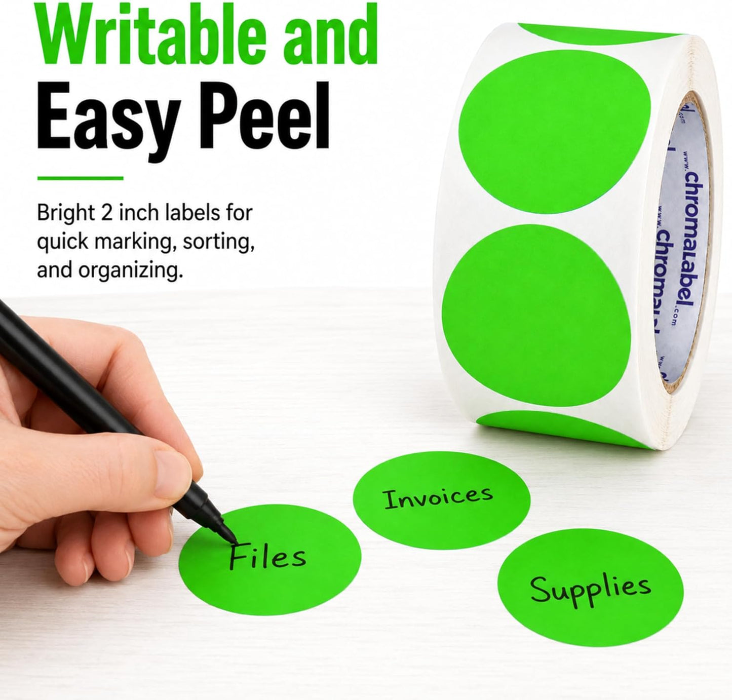 ChromaLabel 2 inch Color-Code Dot Labels | 500/Roll (Yellow)