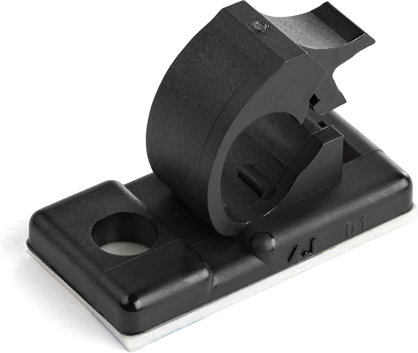 StarTech 100 Adhesive Cable Management Clips, Black, TAA, Sticky (CBMCC2) | Nylon Self Adhesive Clamp UL/94V-2 Fire Rated, Network/Ethernet/Office Desk/Computer Cord Organizer, Wire Holders
