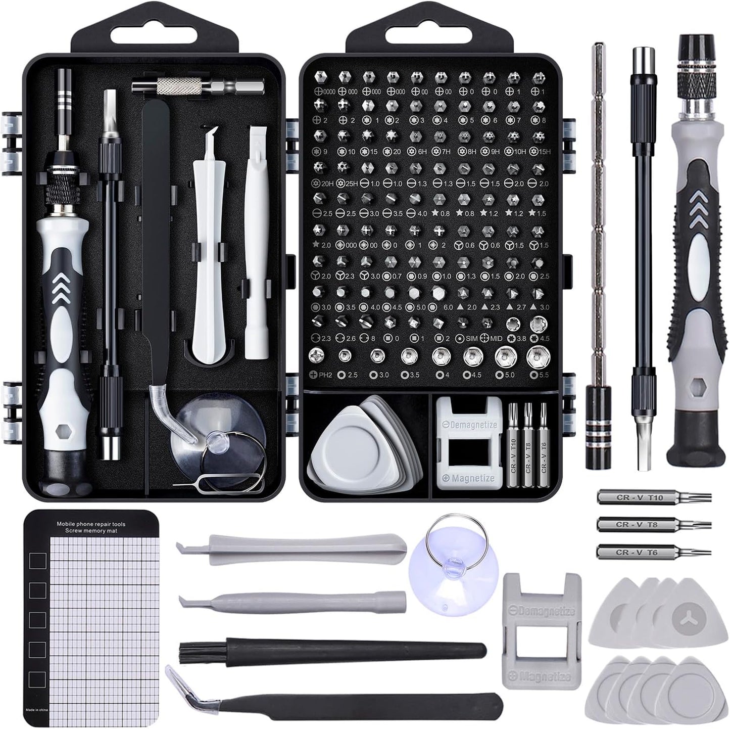 SHOWPIN Precision Computer Screwdriver Kit: 122PCS Laptop Screwdriver Sets | 101 Magnetic Drill Bits, Computer Accessories, Electronics Tool Kit Compatible for Tablet, PC, iPhone, PS4 Repair