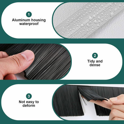 Frienda 2 Set Door Brush Bottom Sweep Brush Weather Stripping Aluminum Door Seal with Screws for Gaps up to 1 Inch, for Home, Commercial Gate, Fill Gaps Dust, Debris (1 x 36 Inch,Gray)