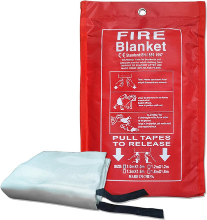 39"x39" Fire Blanket Emergency for Home, Kitchen, Camping & Car - Heavy Duty Fiberglass Fire Suppression Safety Cover (1 Pack)