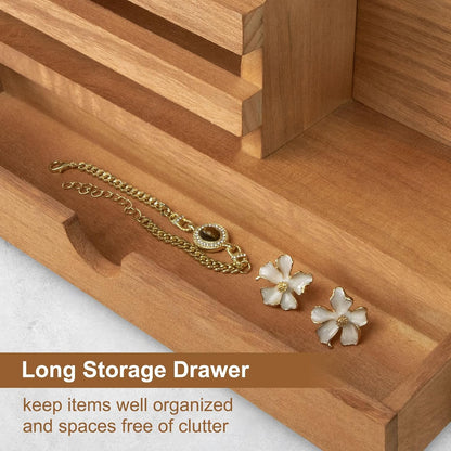 Key Holder Wall Mount, Mail Holder with Storage Drawer and 5 Key Hooks for Coat, Dog Leash, Home Decor Rack, House Accessories, Entry Way Organizer