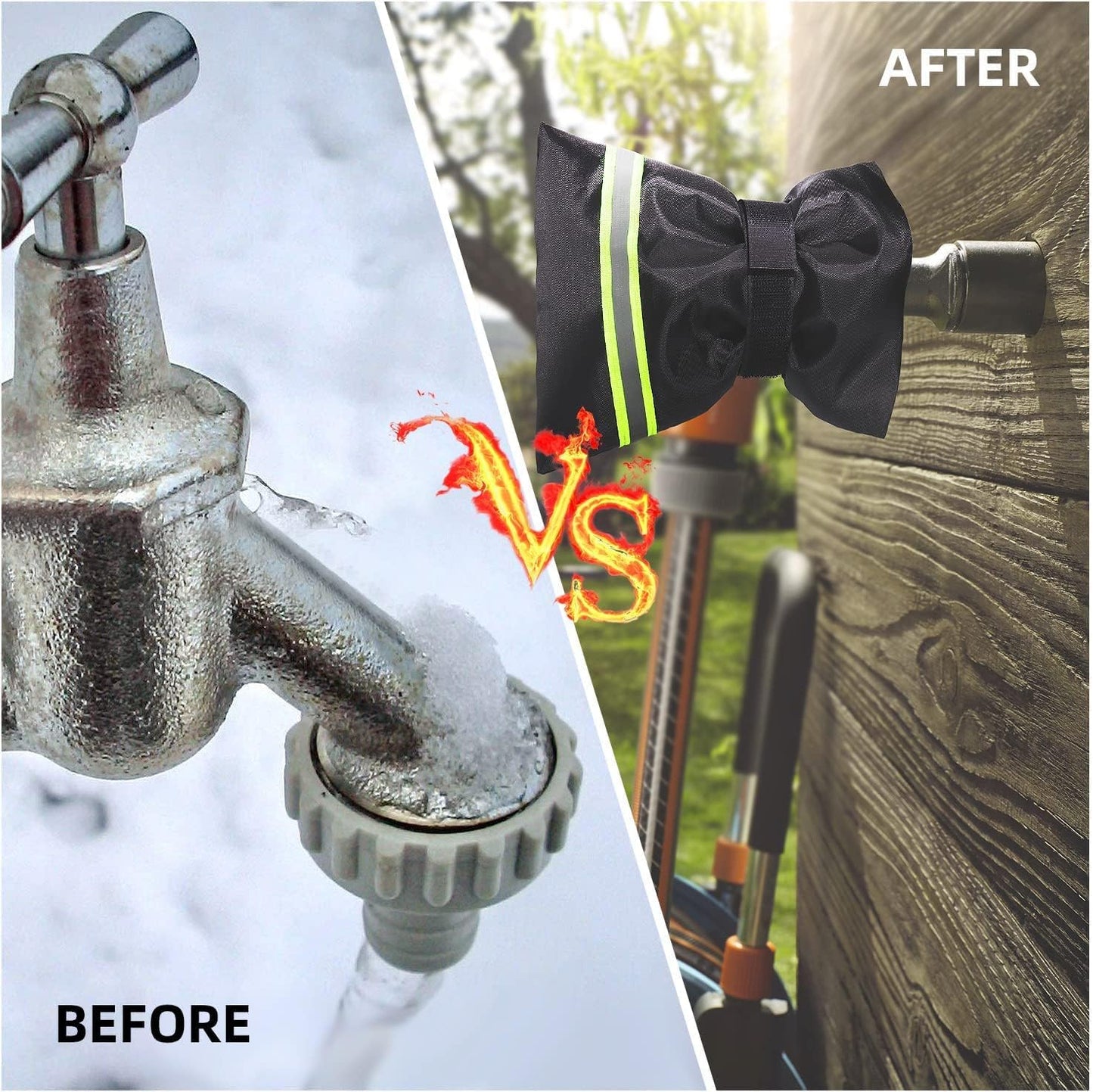 GMKUKU Faucet Covers for Winter, 4 Pack Outdoor Spigot Covers for Freeze Protection Insulated Hose Bib Socks for Outside Waterproof Anti-Freeze Pipe Tap Cover, 6.69" W x 8.27" H