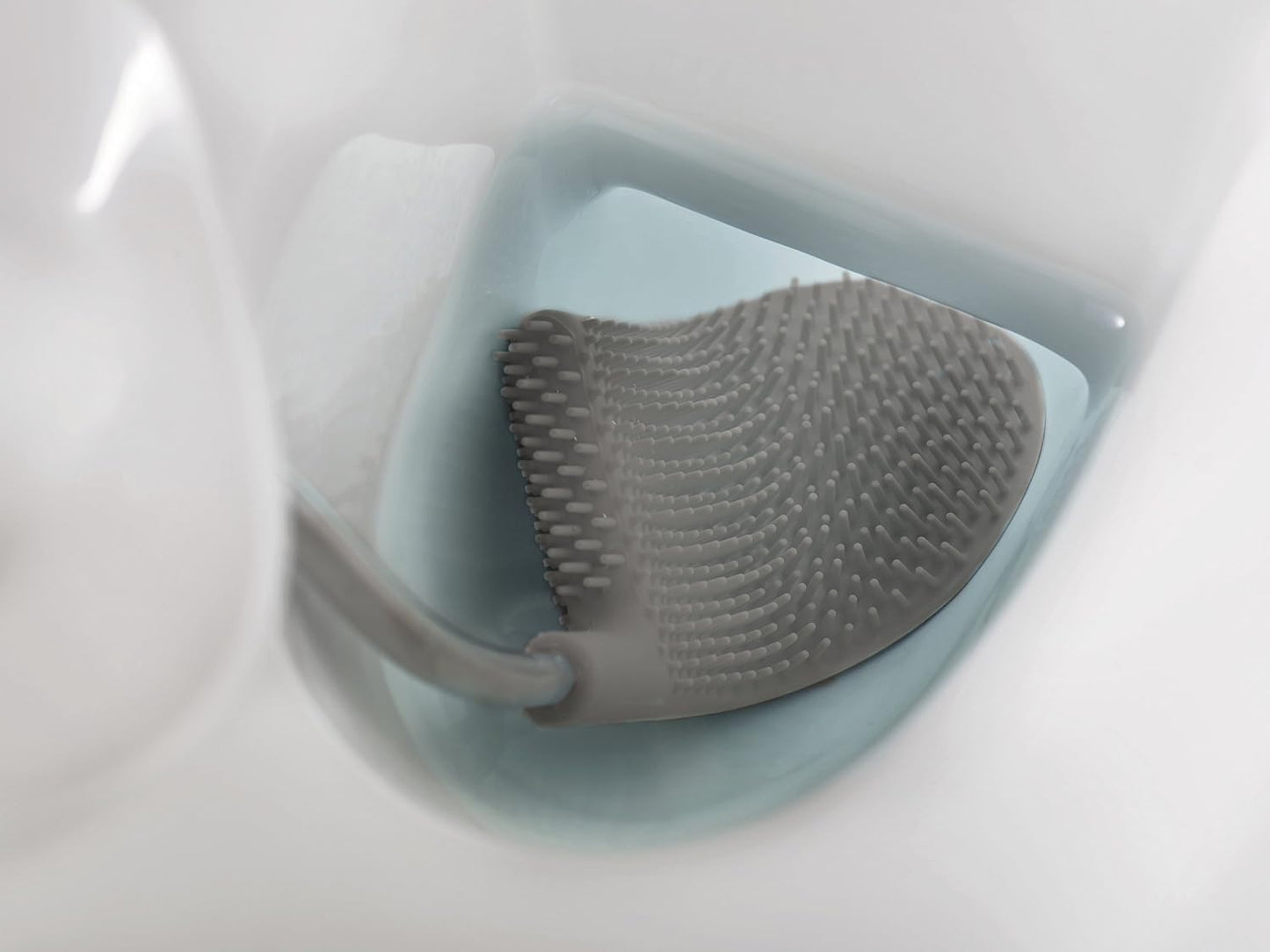 Joseph Joseph Flex Hygienic Silicone Toilet Brush with Slim Holder Set, Flexible Anti-drip, Anti-Clog Deep Clean Head - Gray/White