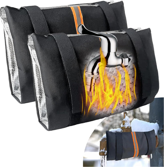 Outdoor Faucet Cover for Winter Freeze Protection with Reflective Strip, Reusable &Waterproof Water Faucet Insulation Wrap for Garden & Yard