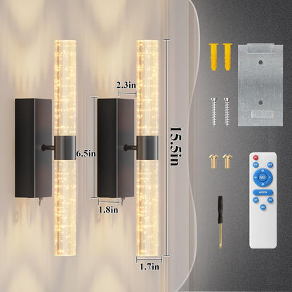 camuucci Battery Operated Wall Sconces Set of 2 Rechargeable Battery Powered Wall Light with 12000mAh Not Hardwired Dimmable Wall Lamp Fixtures for Bedroom Living Room Gold 15.3 Inches