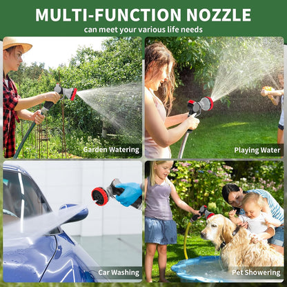 Hose Nozzle,Heavy Duty Metal Garden Hose Nozzles - 10 Spray Patterns Leak-Proof Hose Sprayer Nozzle with Thumb Control, High Pressure Water Hose Nozzle for Watering Plants, Car and Pet