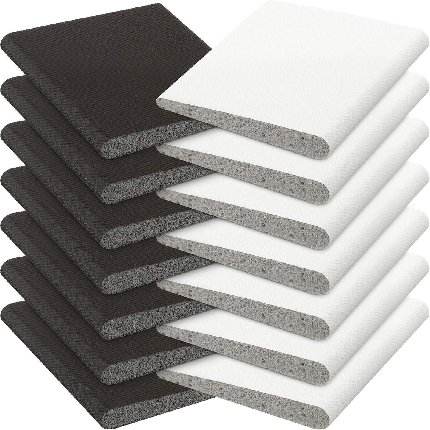Jetec 14 Pieces Door Corner Seals Self Adhesive Exterior Door Frame Seal Weather Stripping Corner Pad Foam Draft Stopper Gap Filler Bottom for Weather Protection, Isolation of Noise(Black and White)