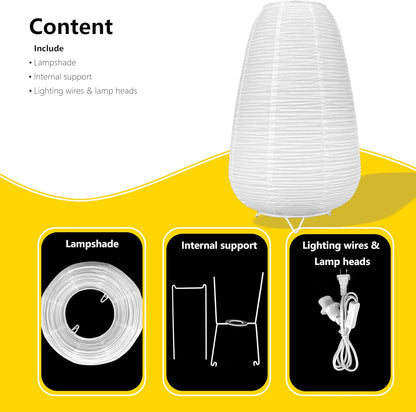 Rice Paper Table lamp, Bedside Paper Lantern Desk lamp for Bed Room/Study, Standing lamp Room Decoration,Ambient Lighting Night Stand