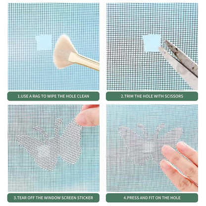 30 PCS Butterfly Window Screen Repair Patch Kit, Self-Adhesive Mesh Tape to Fix Holes and Tears on Window Screens and Screen Doors
