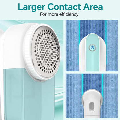 BEAUTURAL Fabric Shaver and Lint Remover, Sweater Defuzzer with 2-Speeds, 2 Replaceable Stainless Steel Blades, Battery Operated, Remove Clothes Fuzz, Lint Balls, Pills, Bobbles Gray