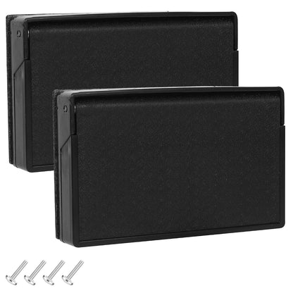 (2-Pack) RV Exterior Power Outlet Cover Plate, Weatherproof Seal for GFI/GFCI Receptacles, Durable Thermoplastic with Spring-Loaded Lid, Black