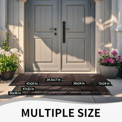Yimobra Front Door Mat Outside Entrance 29.5x17, Waterproof Heavy Duty Outdoor Mats for Front Door, Non Slip Rubber Entry Mat for Garage Patio Indoor, Grey