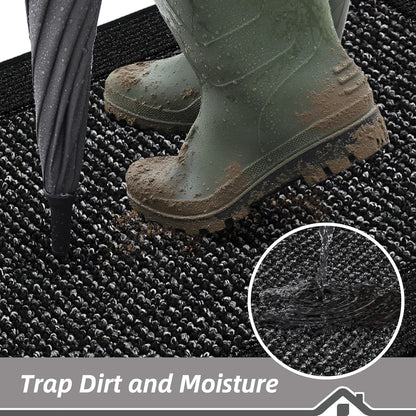 BEQHAUSE Indoor Door Mat 20" x 32", Dirt Trapper Door Mats Non-Slip Entryway Rugs Washable, Resist Dirt Absorbent Welcome Mat, Low Profile Floor Mats for Front Back Door and Entryway, Taupe