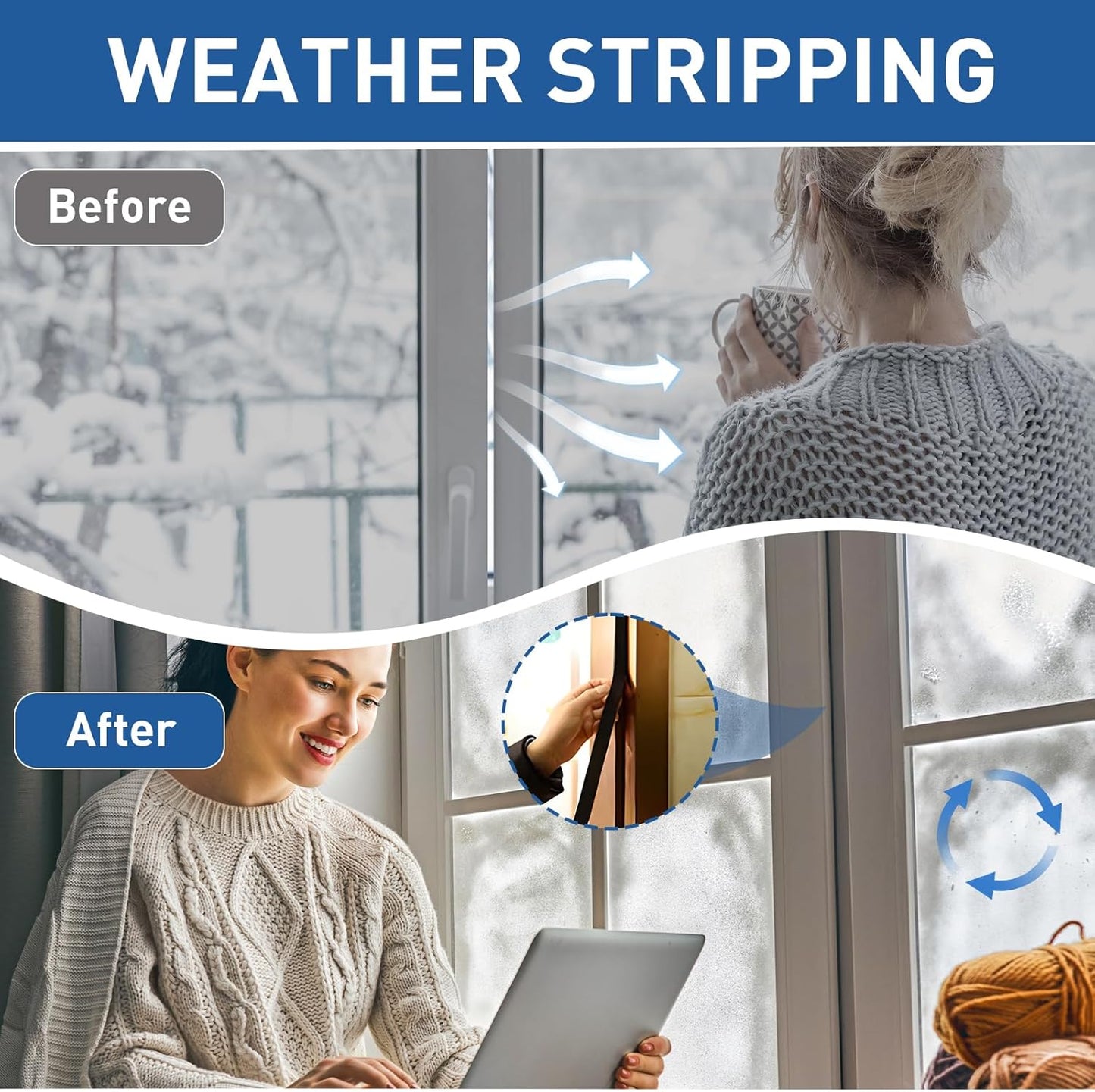 TamBee Weather Stripping Foam Tape 1/2 Inch Wide X 1/2 Inch Thick,High Density Foam Strip Self Adhesive Weatherstrip Insulation Foam Rubber Seal Strip 13 Ft(2 Rolls of 6.5 Ft Long Each)