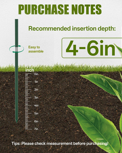 12 Pack 16 Inch Metal Plant Support Stakes for Outdoor Plants and Flowers | Peony cages and supports, Flower stakes, Includes 15 Pcs twist ties, Sturdy, Rust-proof, Easy to install, Durable