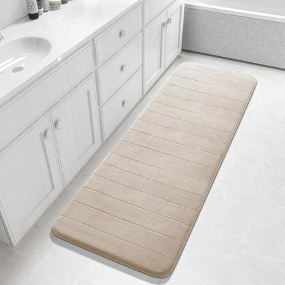 Yimobra Memory Foam Bath Mat, Super Soft Absorbent Bathroom Rug Non Slip, Quick Dry, Machine Washable Floor Carpet for Tub Shower, Home Decor Accessories, 24x17, Grey