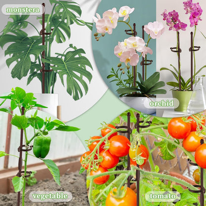 Plant Stakes 17inch &11inch SupKing Adjustable Length Plant Support Stake 16Pcs Orchid Stick with Clips for Indoor Outdoor,Garden Pole for Potted Tomato Amaryllis Vegetables Comes with 20 Ties (Green)
