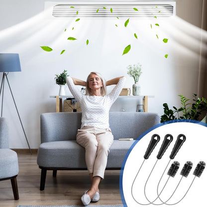 3 Pcs Condensate Trap Flexible Drain Brush, 48 Inch AC Drain Line Cleaning Brush for AC & HAVC Condensate P Trap, Black