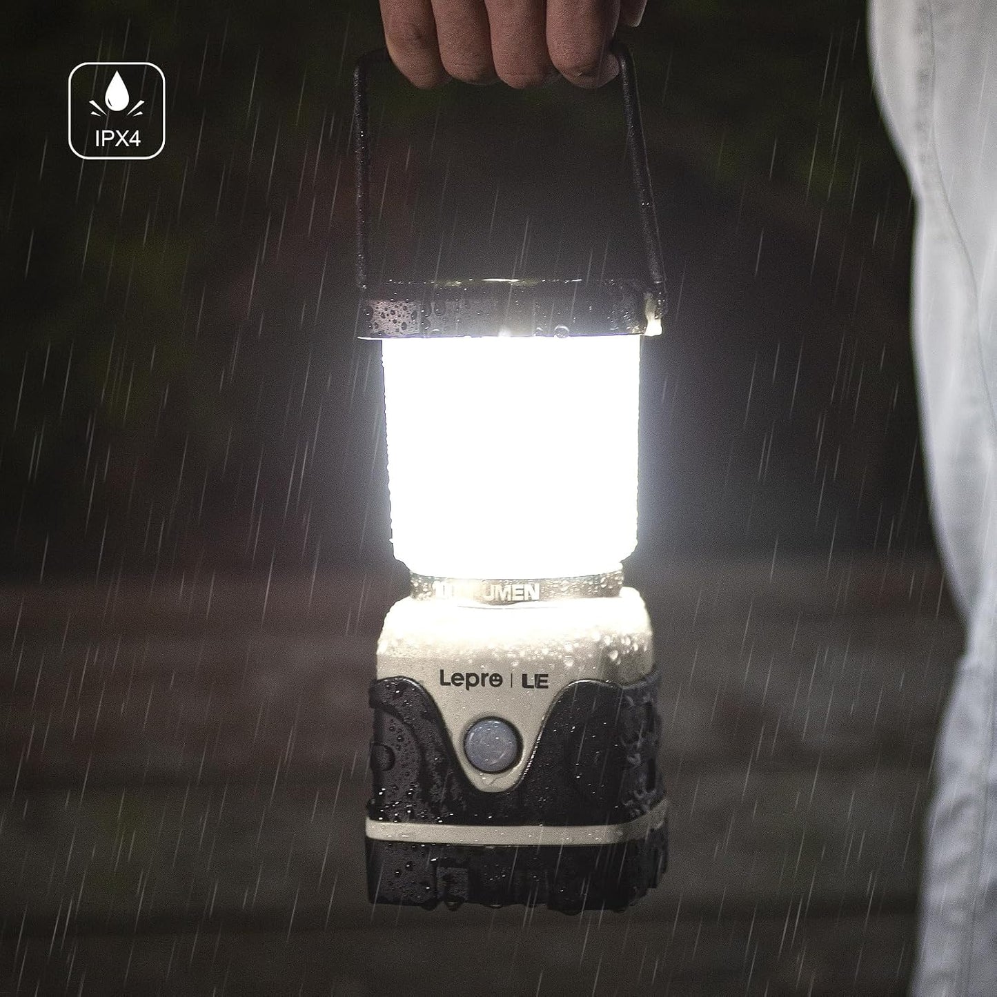 Lepro 1500LM Battery Powered LED Camping Lantern, Green Tent Light with 4 Light Modes, Camping Essentials, Waterproof Lantern Flashlight for Camping, Emergency Light, Power Outages, Not Rechargeable