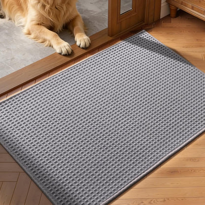 YIHOUSE Indoor Door Mat 24" x 36", Non-Slip Washable Entryway Mat, Dirt Trapper Absorbent Entrance Mat, Low Profile Floor Mat for Front/Back Door, Entryway, Khaki