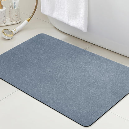 ACCUMTEK Non Slip Bath Mat, Thin Bathroom Rugs Fit Under Door, Quick Dry Bath Mats, Machine Washable Bath Rugs for Bathroom, Bathtub & Kitchen, Grey/Bordered/24 x17