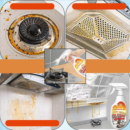 Clean Up Kitchen Oil Stains Spray, FIELL Oil Stains Clean Up Kitchen, Heavy Oils Stain Cleaner Kitchens, Degreaser Cleaning Heavy Duty, Multi Functiona Foam Cleaning Spray, 240ML/8.45OZ (2PC)