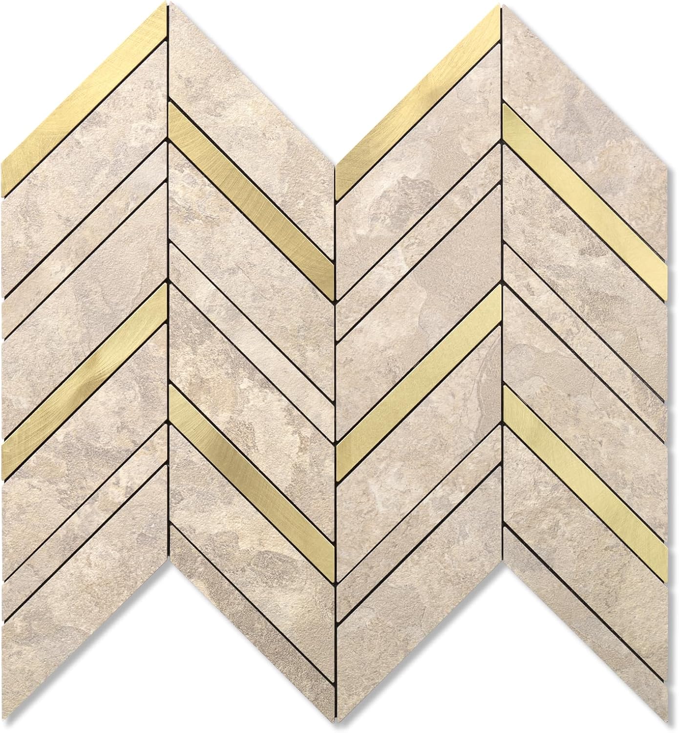 Yipscazo 10-Sheet Herringbone Backsplash Peel and Stick Tile, Polished White PVC Stick on Backsplash for Kitchen, Waterproof Self Adhesive Wall Tile for Bathroom