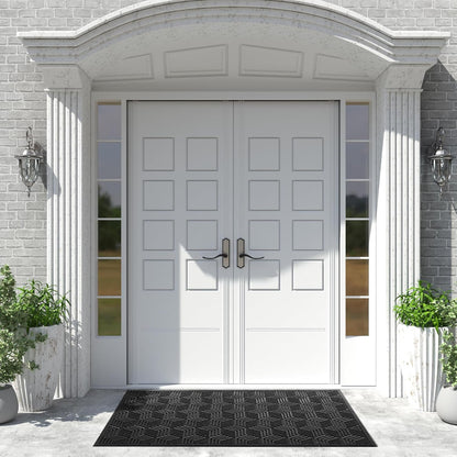 Yimobra Front Door Mat, All-Season Waterproof Outdoor Mat for Entrance with Drainage Holes, Heavy Duty Non-Slip Doormat for Garage Patio Entryway Indoor, 29.5x17, Red