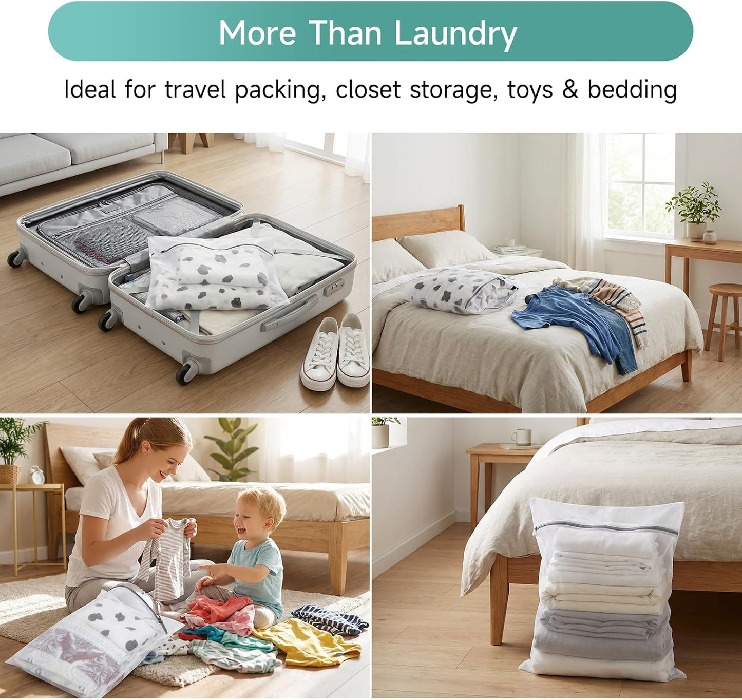 GOGOODA 2 Pack Extra Large Mesh Laundry Bag 43 x 35 in – XXXXL Washing Bag | Jumbo for Bedding, Blankets, Clothes, Pet Items, Travel & Storage – Washer Protector Bag for Washing Machine