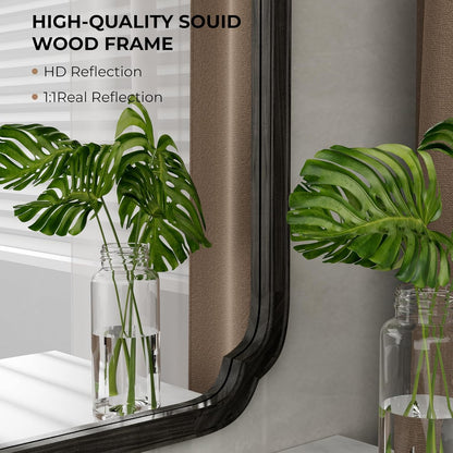 WallBeyond Full Length Mirror Wall Mounted 65"x22", Rustic Wooden Frame Floor Mirror, Large Full Body Mirror for Bedroom, Leaning or Hanging Against Wall, Natural