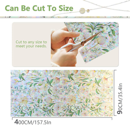 Finnez Window Privacy Film 3D Static Cling Window Film, No Glue Heat Control & 96% UV Blocking for Home Office, Decorative Frosted Glass Cover 17.5 Inch x 6.5 Feet