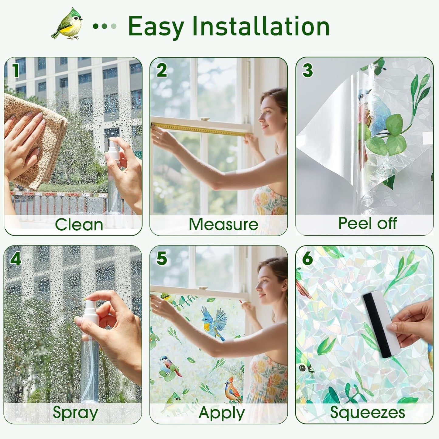 Frosted Window Privacy Film - Brushed Silver Static Cling Glass Film for Bathroom, Day and Night Door Privacy Film Window Cover to Stop Dog Barking, 17.5x78.7 Inch, Pure