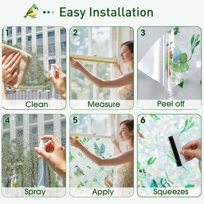 Frosted Window Privacy Film - Brushed Silver Static Cling Glass Film for Bathroom, Day and Night Door Privacy Film Window Cover to Stop Dog Barking, 17.5x78.7 Inch, Pure