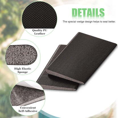 Jetec 6 Peices Self-Adhesive Door Corner Seals, Gap Filler Seal Strip Weather Stripping Draft Stopper Door Frame Seal Corner Foam for Weather Protection Isolation of Noise(Black)