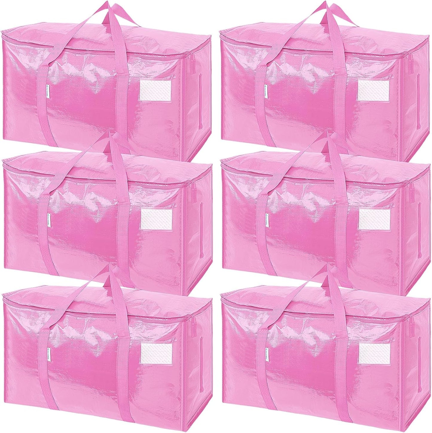 TICONN 4 Pack Extra Large Moving Bags Heavy Duty with Zippers & Carrying Handles, Durable Storage Bags Moving Boxes for Closet Organizers and Storage (4 Pack, Blue)