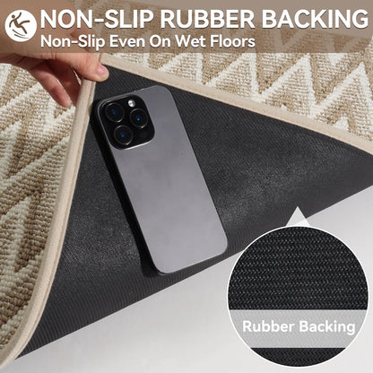 Door Mat 17"x30",Door Mat Indoor Entrance Dirt Resistant and Absorbent Non-Slip Rubber Backing Front Door Mats Washable Low-Profile Indoor Mats for Entryway, Inside Entrance Easy Clean Gray