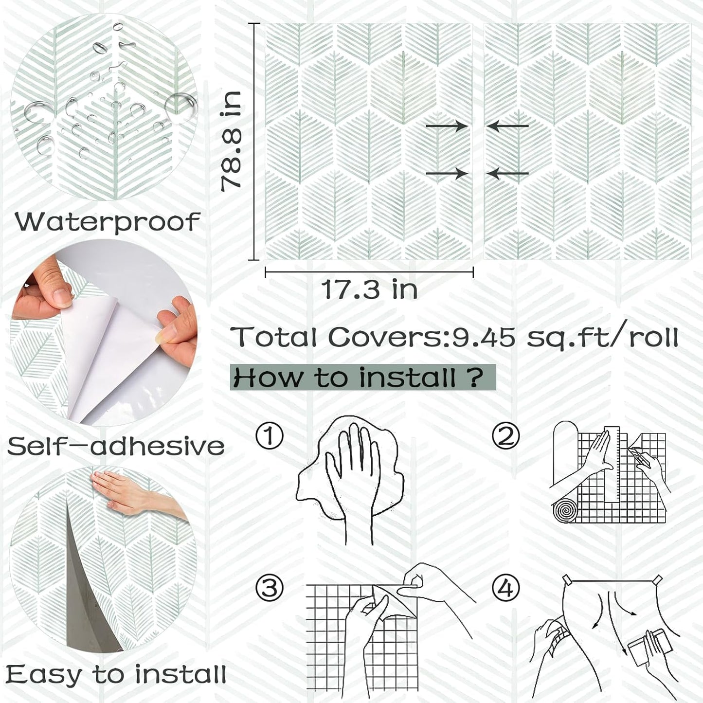 Modern Peel and Stick Wallpaper 17.3''×78.8'' Self Adhesive Wallpaper Boho Contact Paper Beige and White Geometric Wall Paper Removable Decorative Wallpapers for Bedroom Bathroom Cabinets Decor Vinyl