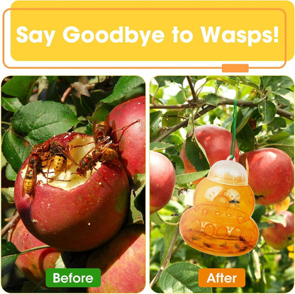 4 Pack Reusable Wasp Traps Outdoor Hanging | Yellow Jacket Trap Carpenter Bee Traps for Outside Hornet Trap Wasp Catcher for Outdoors, Wasps Killer Garden, Farm