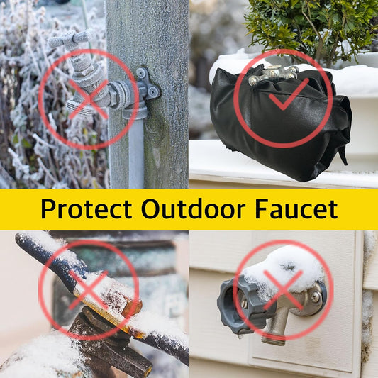 2Pack Heavy-Duty Outdoor Faucet Cover for Winter Freeze Protection, Insulated Waterproof Protector for Garden and Yard Taps