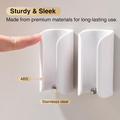 Electric Toothbrush Holder for Bathroom, Wall-Mounted Toothbrush Stand with Self-Adhesive, Compact Bathroom Caddy for Electric Toothbrushes (Clear-2pcs)