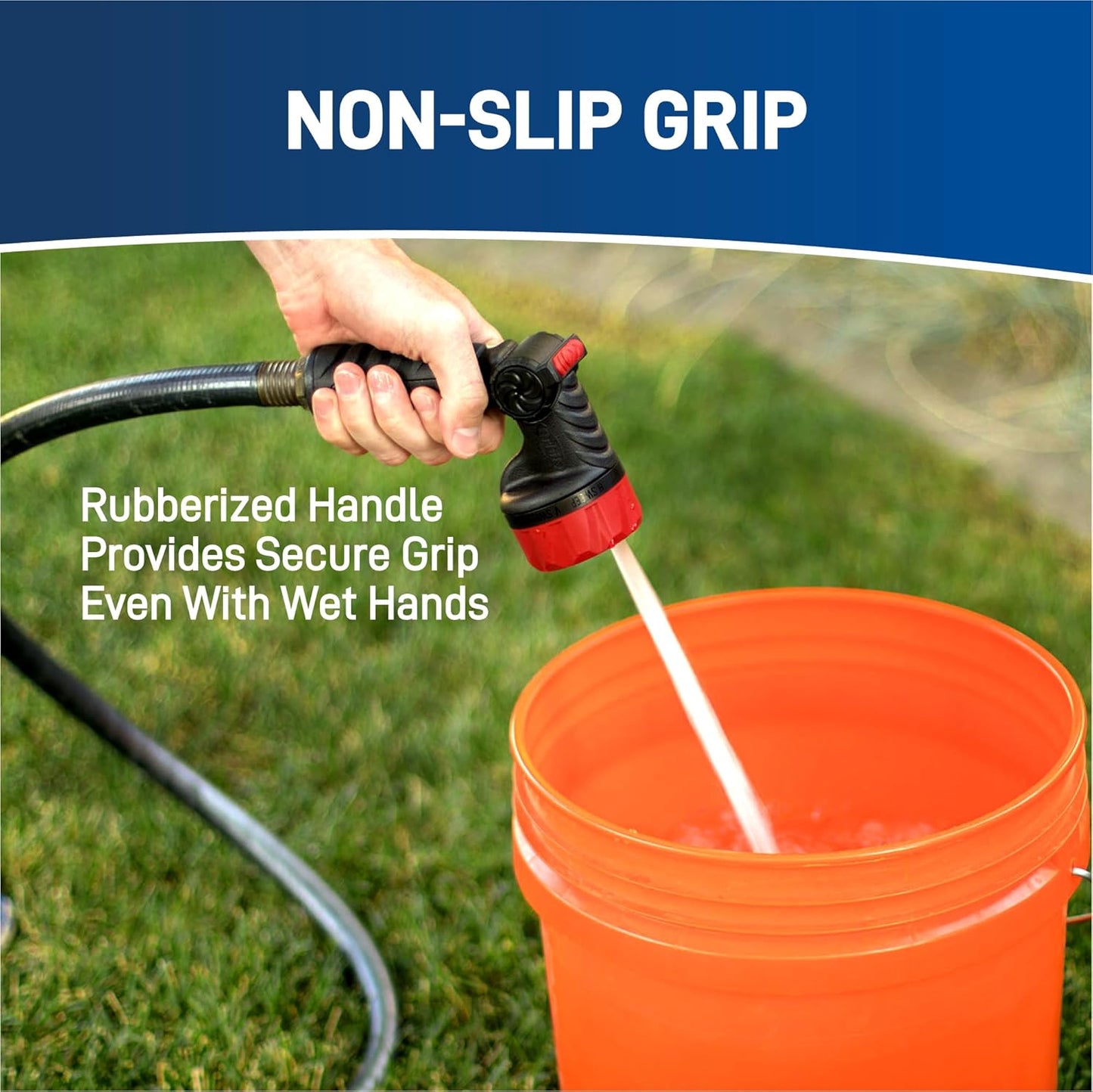 Orbit 58993 7-Pattern Watering Nozzle with Thumb Control, Black