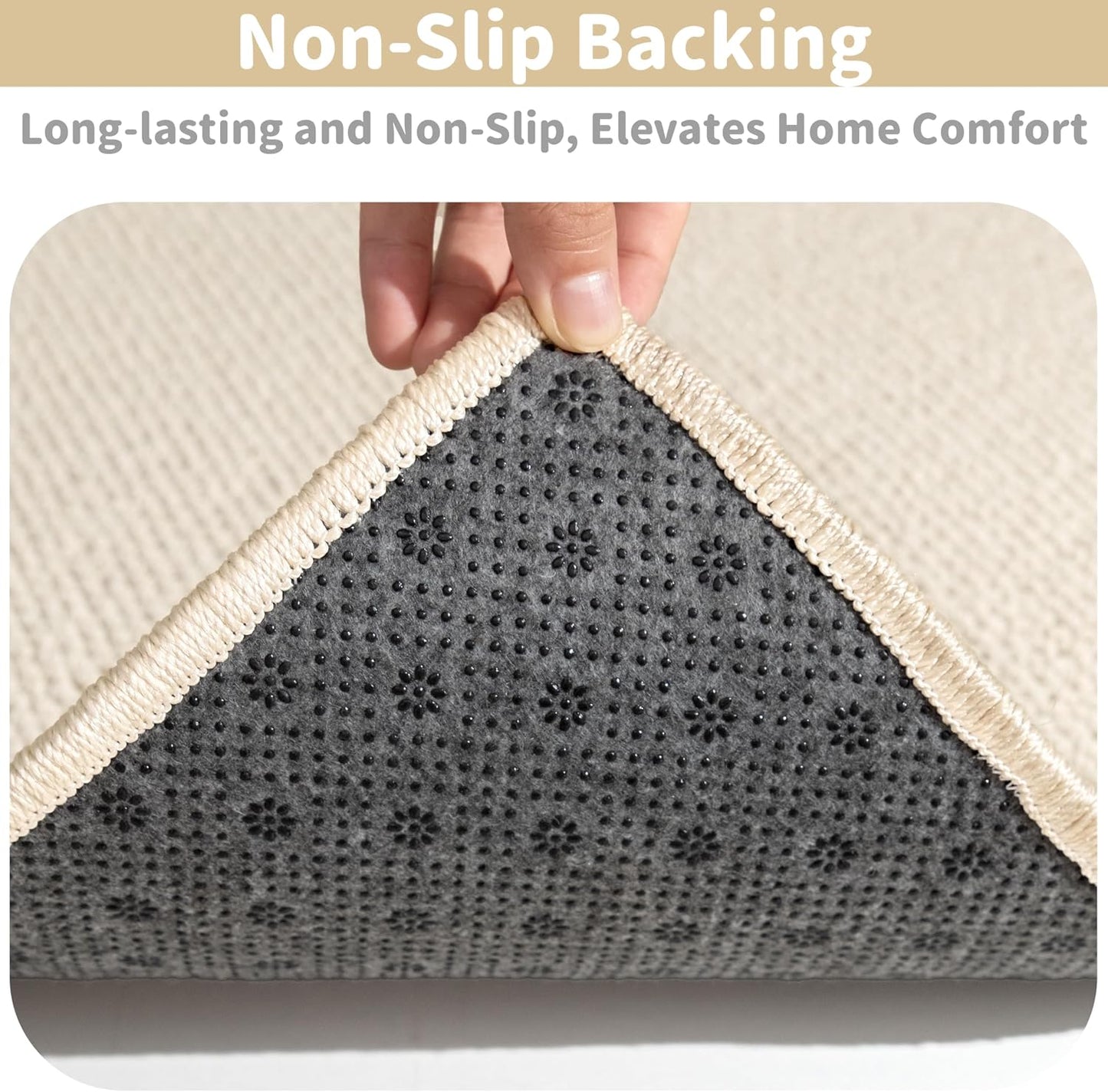 Brakki Bullnose Carpet Stair Treads, Non Slip Stair Treads for Wooden Steps Indoor, Stair Runner, Soft Stair Rugs, Edging Stair Protectors, Washable, 29.5"x9.5"x1.5" 14pcs, Beige