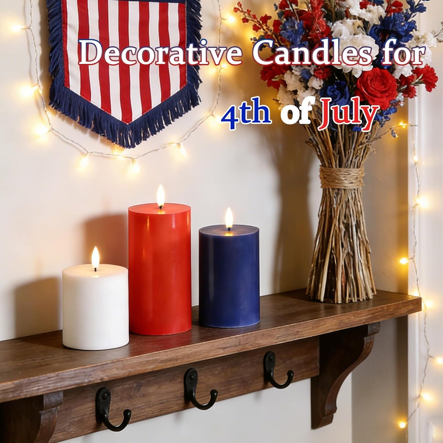 JOIONE Flameless Pillar Candles with Remote, 3 Pack Battery Operated Real Wax LED Candles, LED Candle that Perfect for Home Decorations Fireplace Table, White