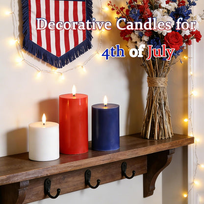 JOIONE Flameless Pillar Candles with Remote, 3 Pack Battery Operated Real Wax LED Candles, LED Candle that Perfect for Home Decorations Fireplace Table, White