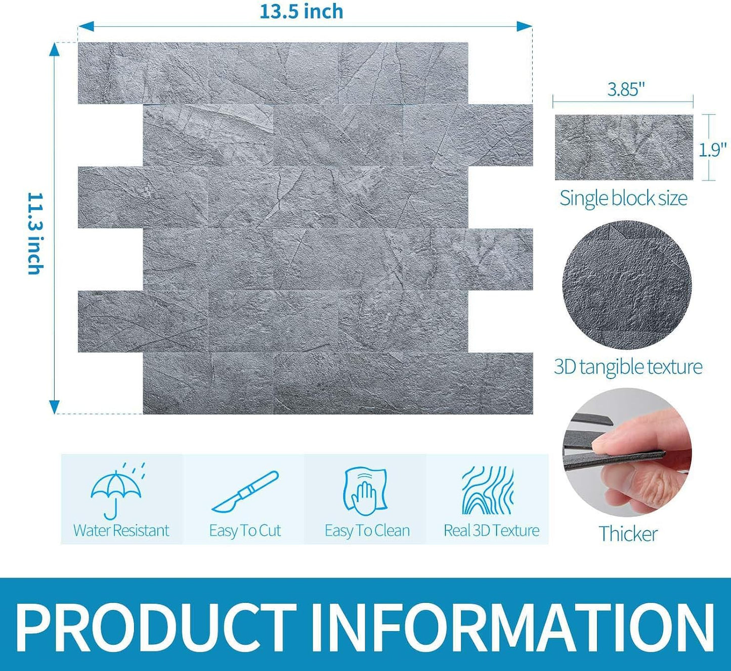 Art3d 10-Pack Peel and Stick Wall Tile for Backsplash, Stick on Stone Tile for Kitchen Bathroom Fireplace Vanitity in Stone Beige