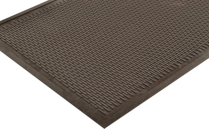Notrax 340 Soil Guard™ Rubber Scraper Entrance Mat, Outdoor Natural Rubber Doormat for Indoor or Outdoor Heavy-Duty Use, Beveled Edges, 2' x 3', Black, 340S0023BL